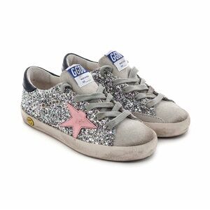 Golden Goose Girls Silver Pink Glitter Sneakers EU 31 US 12.5 US 13